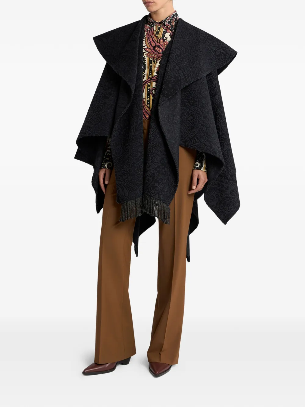 Брюки с поясными шлёвками Etro, коричневый — фото 2