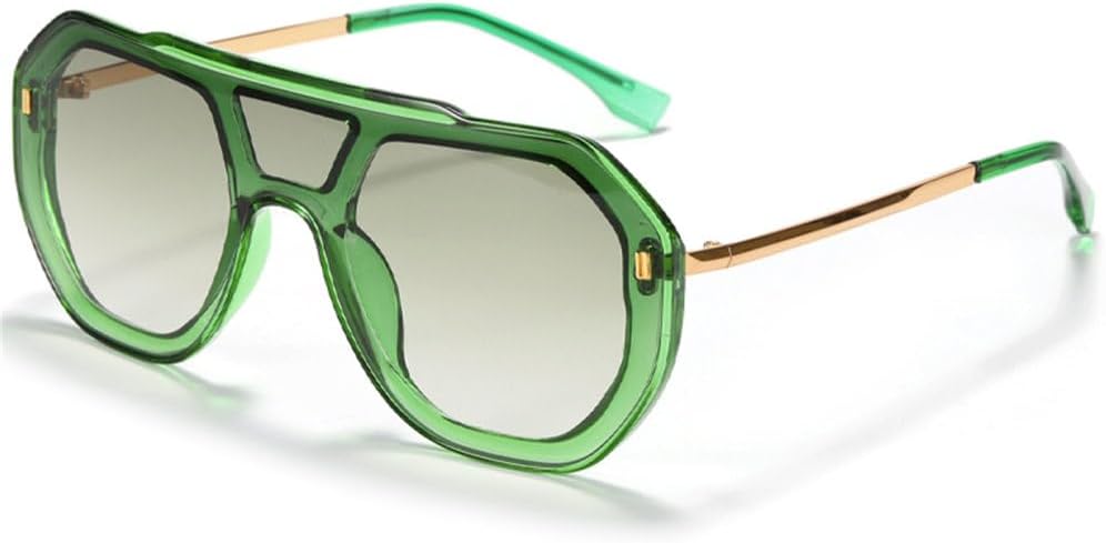 

Солнцезащитные очки в крупной оправе для мужчин и женщин, стильные солнцезащитные очки для мужчин, цельные очки с зеркальными линзами в форме жабы TYUVIVO, Green Green