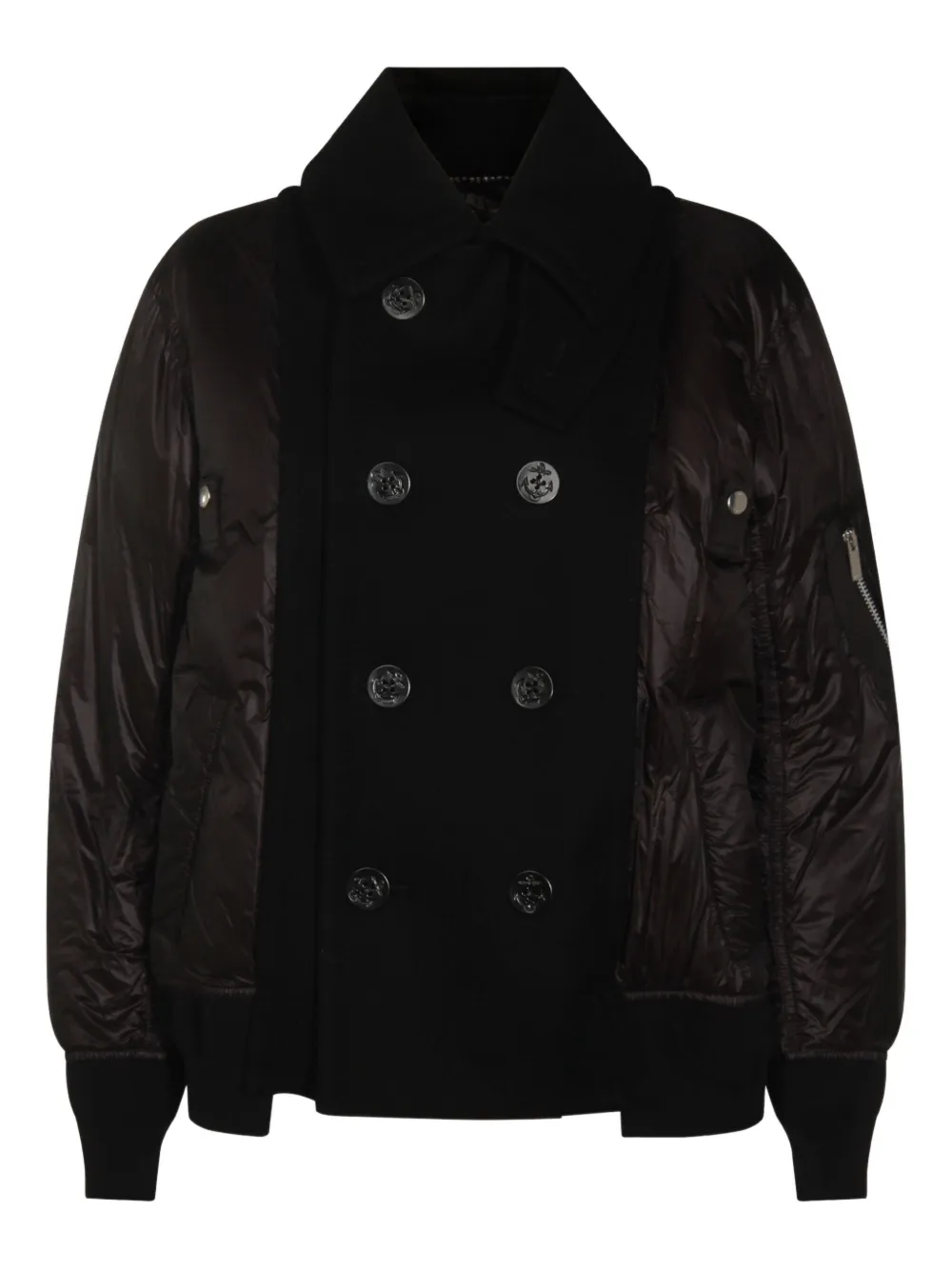 

Двубортная пуховая куртка Sacai, черный