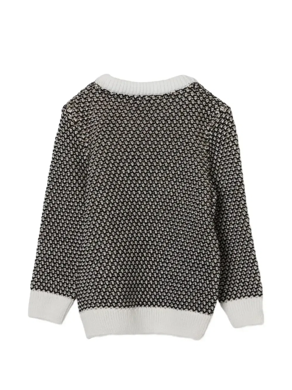 Вязаный свитер с круглым вырезом и узором Boss Kidswear, черный — фото 2