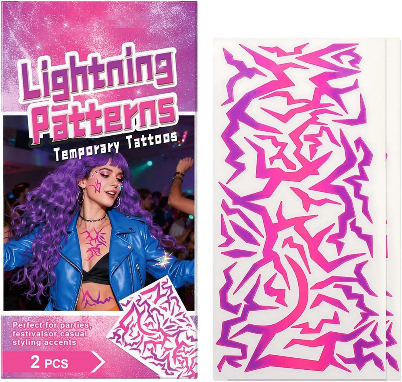 Временная татуировка для тела UV Shine, 1 шт