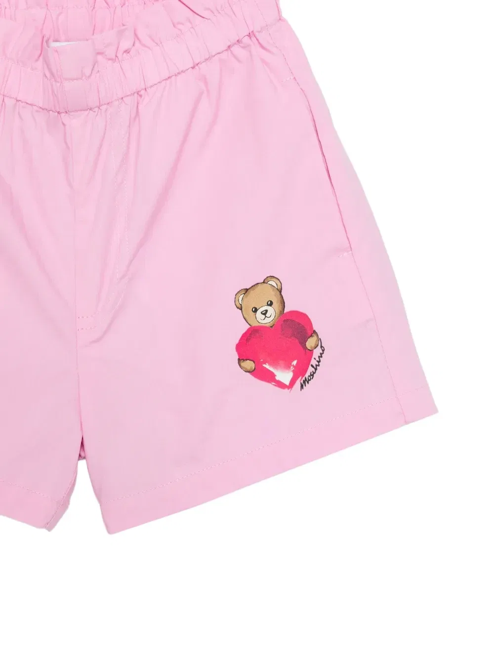 Шорты с графичным принтом Moschino Kids, розовый — фото 3
