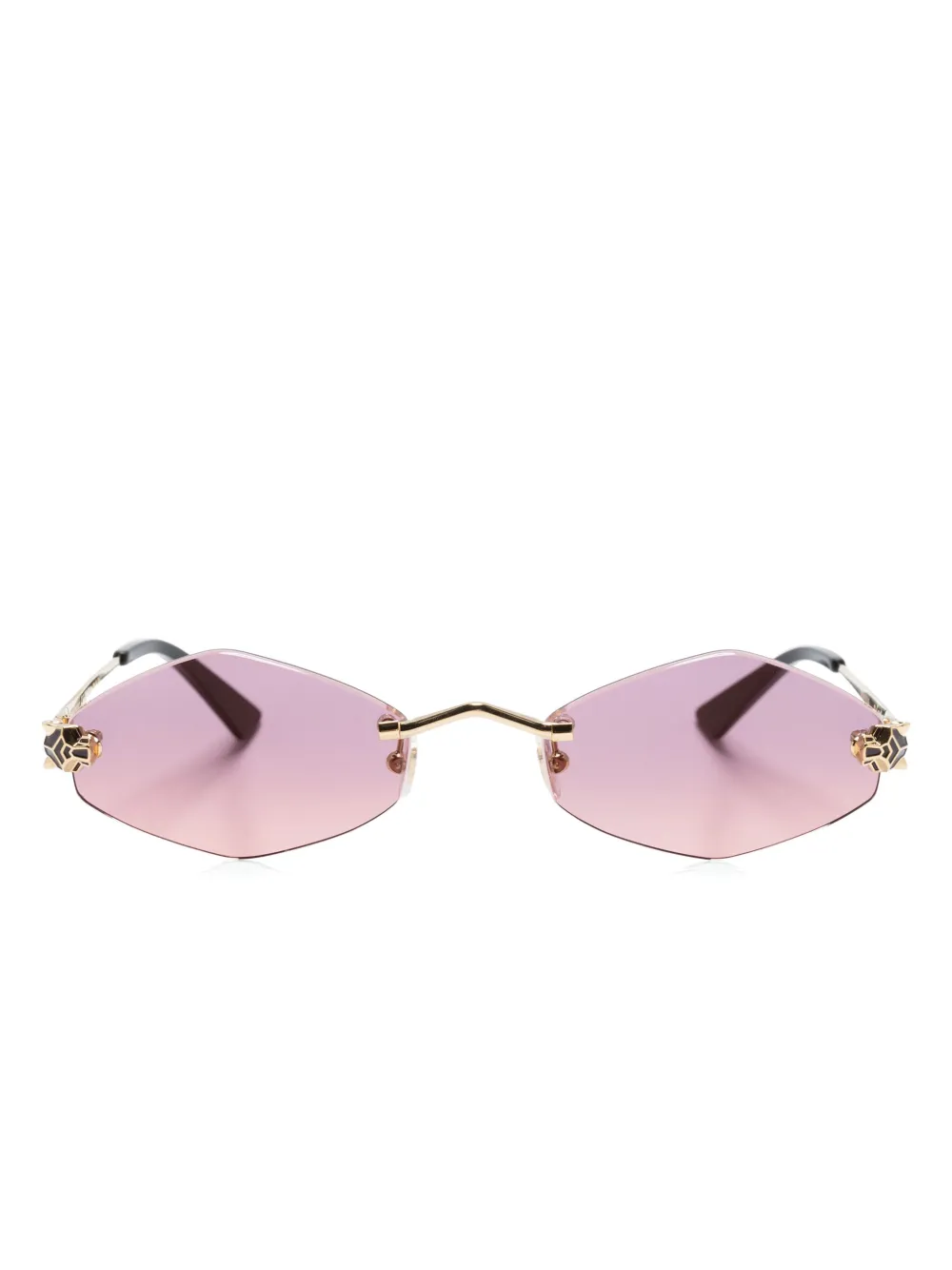

Солнцезащитные очки с декором Tiger Head Cartier Eyewear, розовый