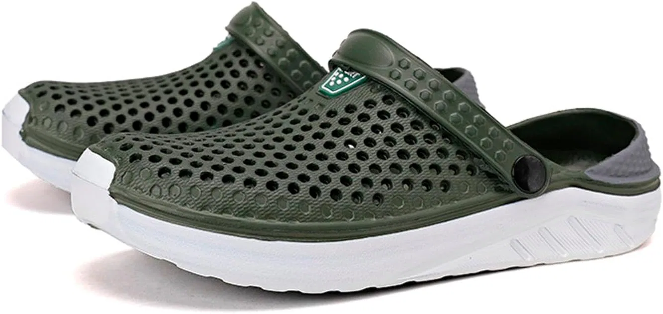 Общие сабо Hausschuhe Herren Damen Sommer Hohl Latschen Atmungsaktiv Gartenschuhe Badeschuhe Strand Pantoffeln Aqua Тапочки Basic Generisch, 01 Grün — фото 2