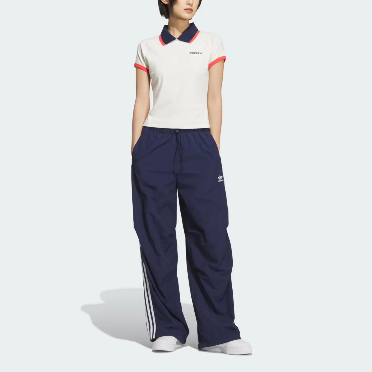 SS25 Футболка поло женская Adidas Originals, белый — фото 2