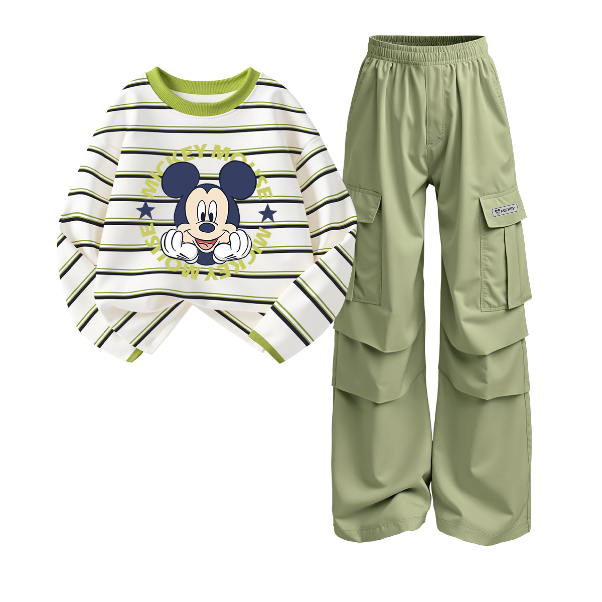 

Детская повседневная спортивная одежда Disney, белый/зеленый