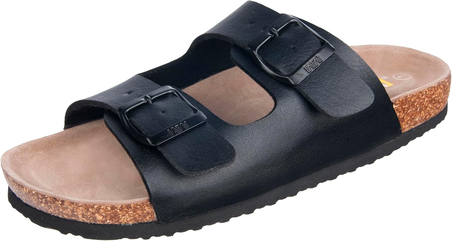 

Мужские шлепанцы WTW с пробковой стелькой, регулируемым ремешком, летние пляжные комфортные сандалии для мужчин, черный