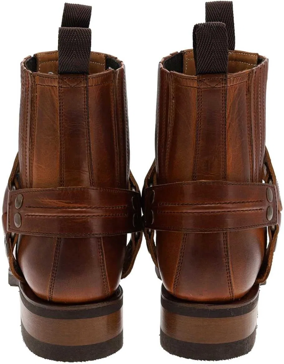 FB Fashion Boots FB Модные ботинки, унисекс, байкерские ботинки, синие низкие байкерские ботинки Goma, кожаные ботинки коричневого цвета — фото 4