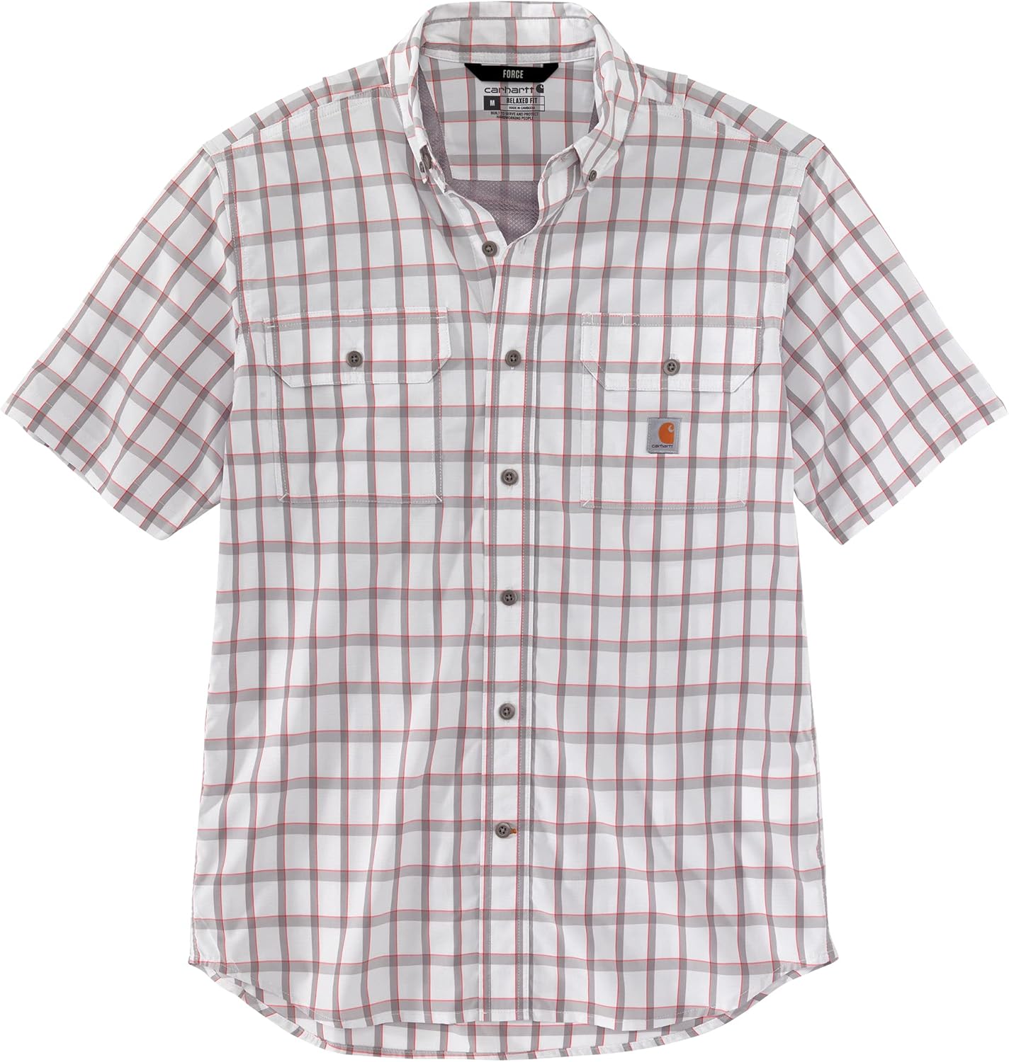 

Футболка Carhartt Mens Force Relaxed Fit Lightweight Short Sleeve Plaid, Asphalt