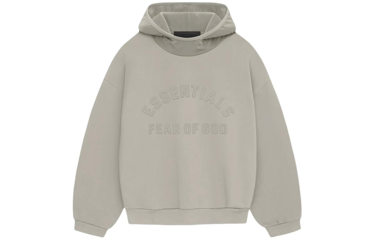

Толстовка с капюшоном из хлопковой смеси с логотипом Fear Of God Essentials, Seal Gray