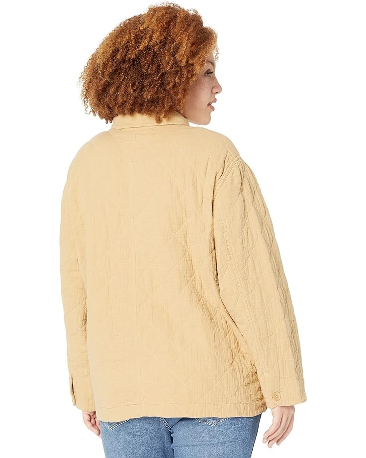 

Куртка Madewell Plus Quilted Lightspun Cropped Shirt-Jacket, цвет Desert Dune
