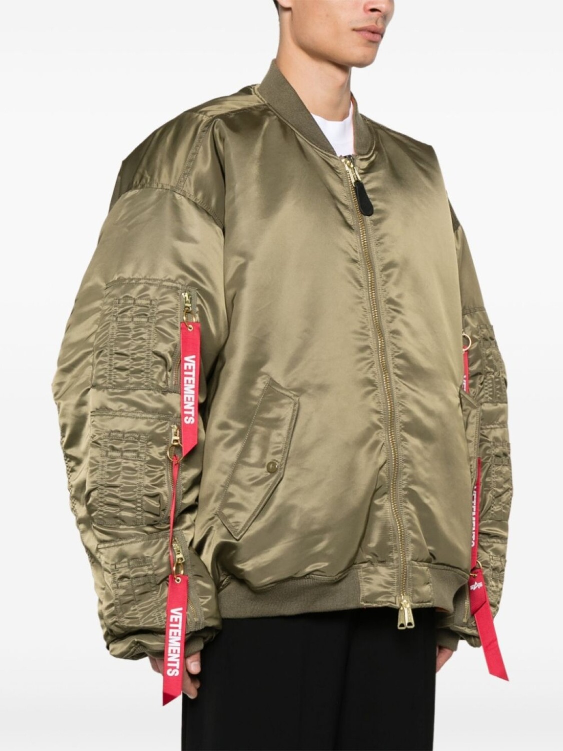 Куртка-бомбер грузовая VETEMENTS, зеленый — фото 3