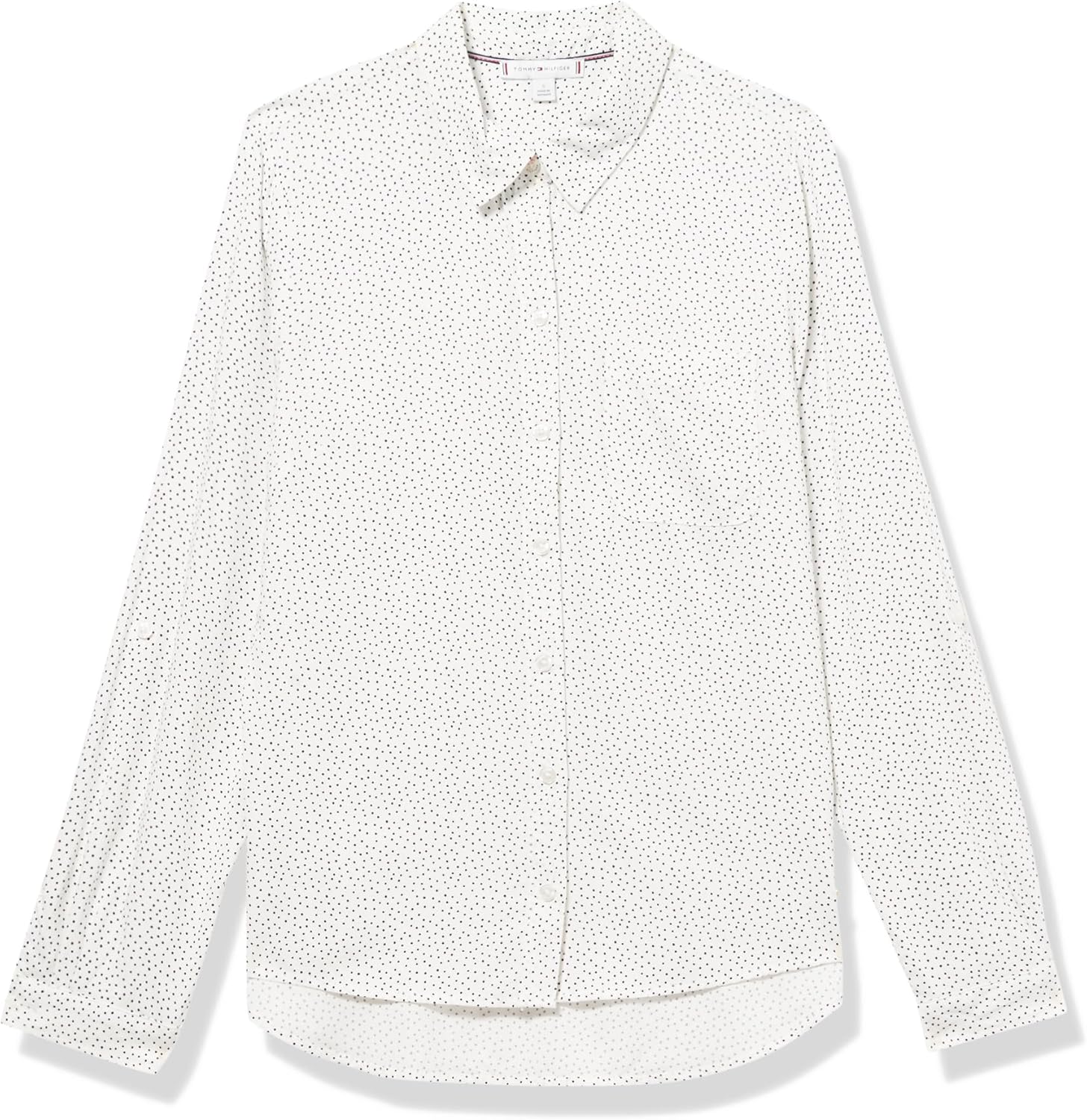 

Женский спортивный топ Tommy Hilfiger в полоску с длинными рукавами и воротником на пуговицах, Sky Captain/Ivory