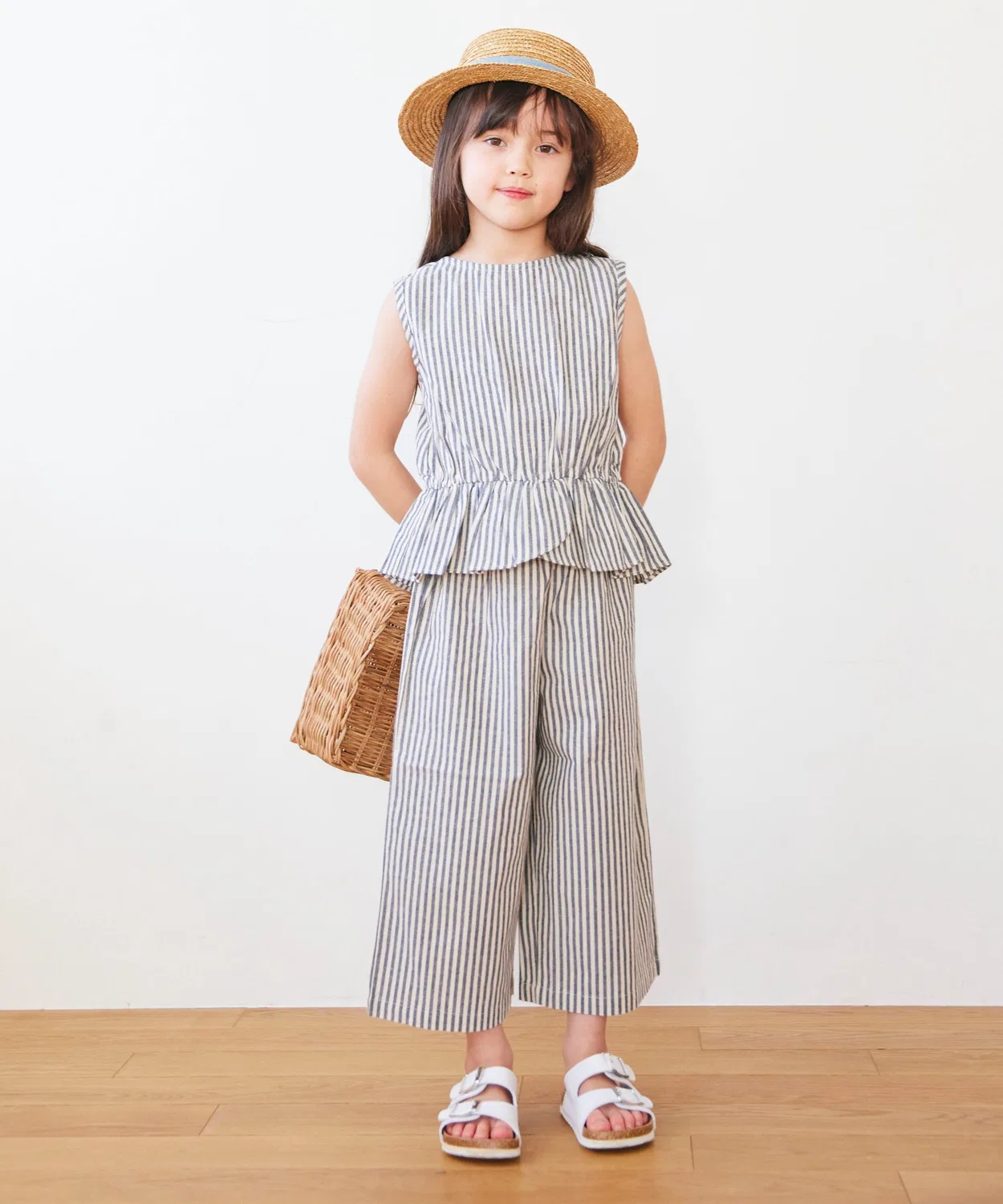 Детский костюм с воланами ever closet, 7/8 длины, тёмно-синий