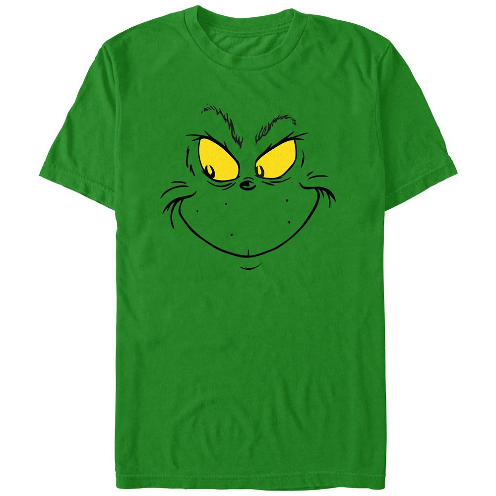 

Футболка с графическим рисунком Big & Tall Dr. Seuss Grinch Naughty Face Licensed Character, цвет Kelly