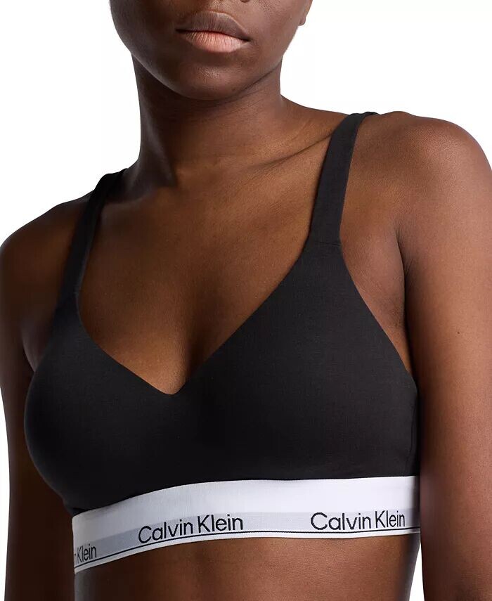 

Женский современный хлопковый бюстгальтер без косточек QF7900 Calvin Klein, черный