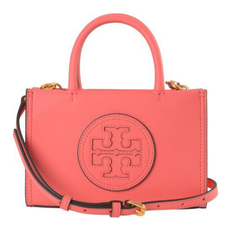 

TORY BURCH Элла Синтетическая кожа сумка тоут шоппер плечевая сумка кроссбод мини женская кораллово-розовая