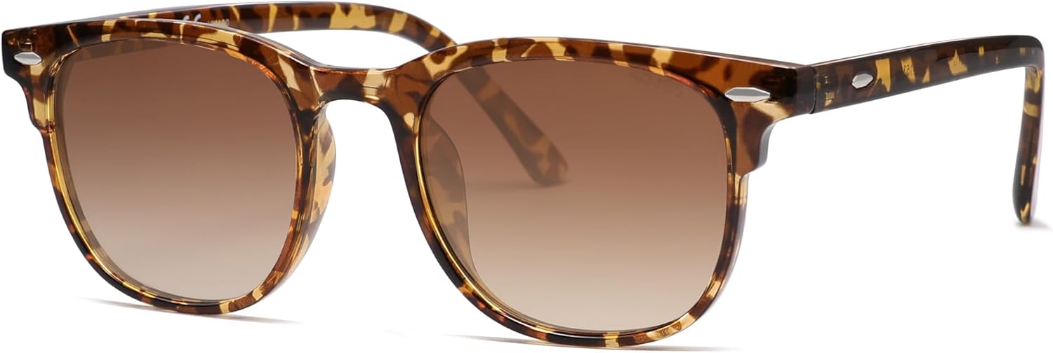 

Солнцезащитные очки SOJOS в стиле ретро-винтаж, квадратные, поляризованные, для женщин и мужчин, с линзами, защищающими от УФ-излучения, оправа TR90, модель SJ2112, Leopard/Brown Grading