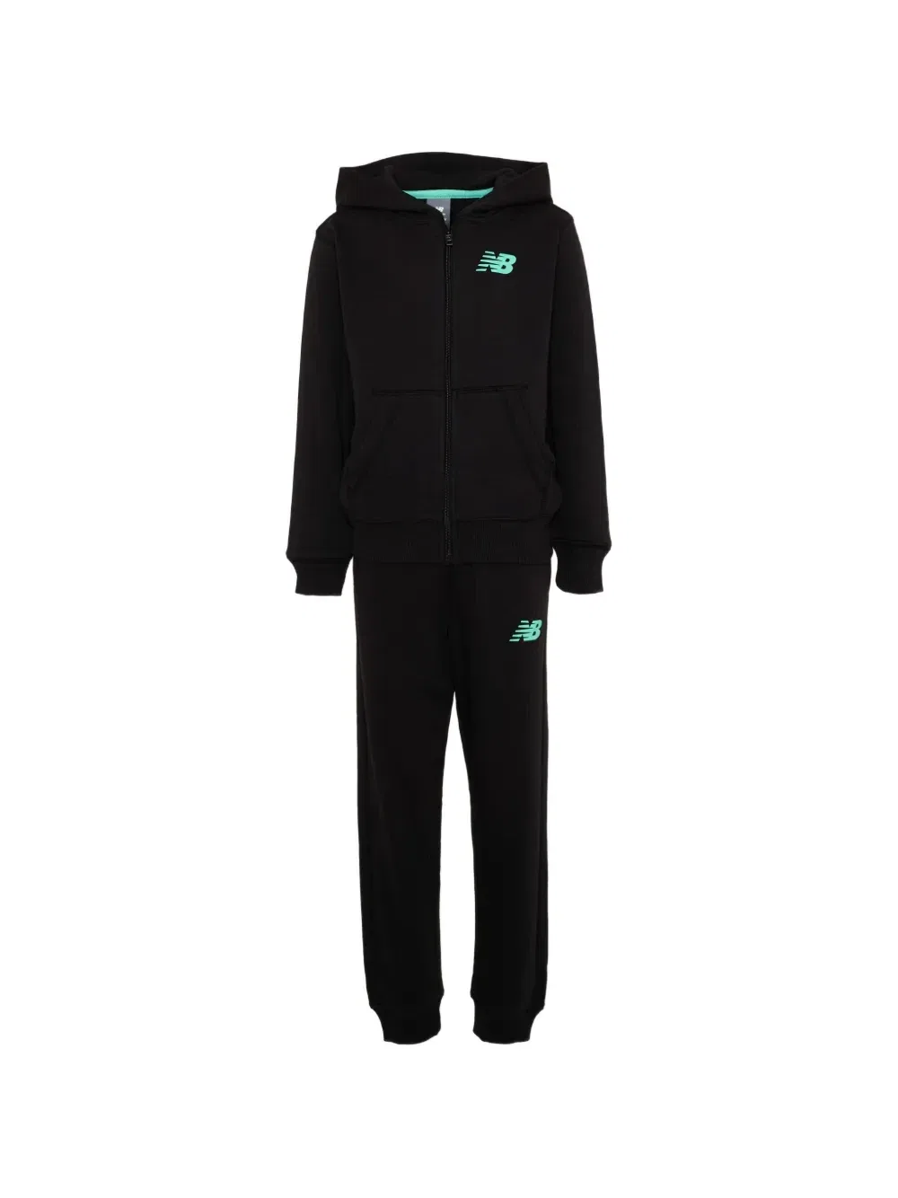 Спортивный костюм на молнии с логотипом New Balance Kids, черный