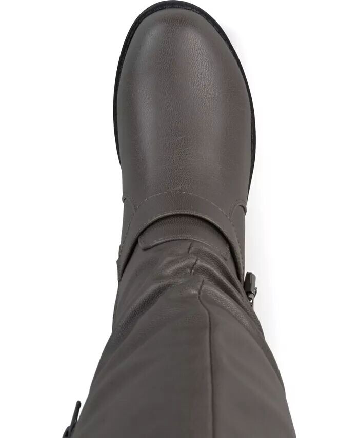 Женские сапоги Stormy Wide Calf с высокими коленями для верховой езды Journee Collection, серый — фото 4