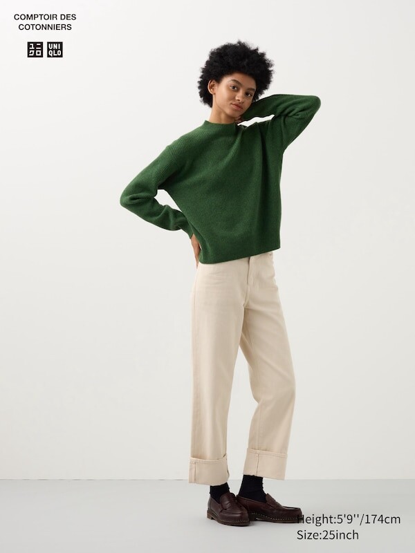 

Обычные прямые джинсы длинные Uniqlo, бежевый