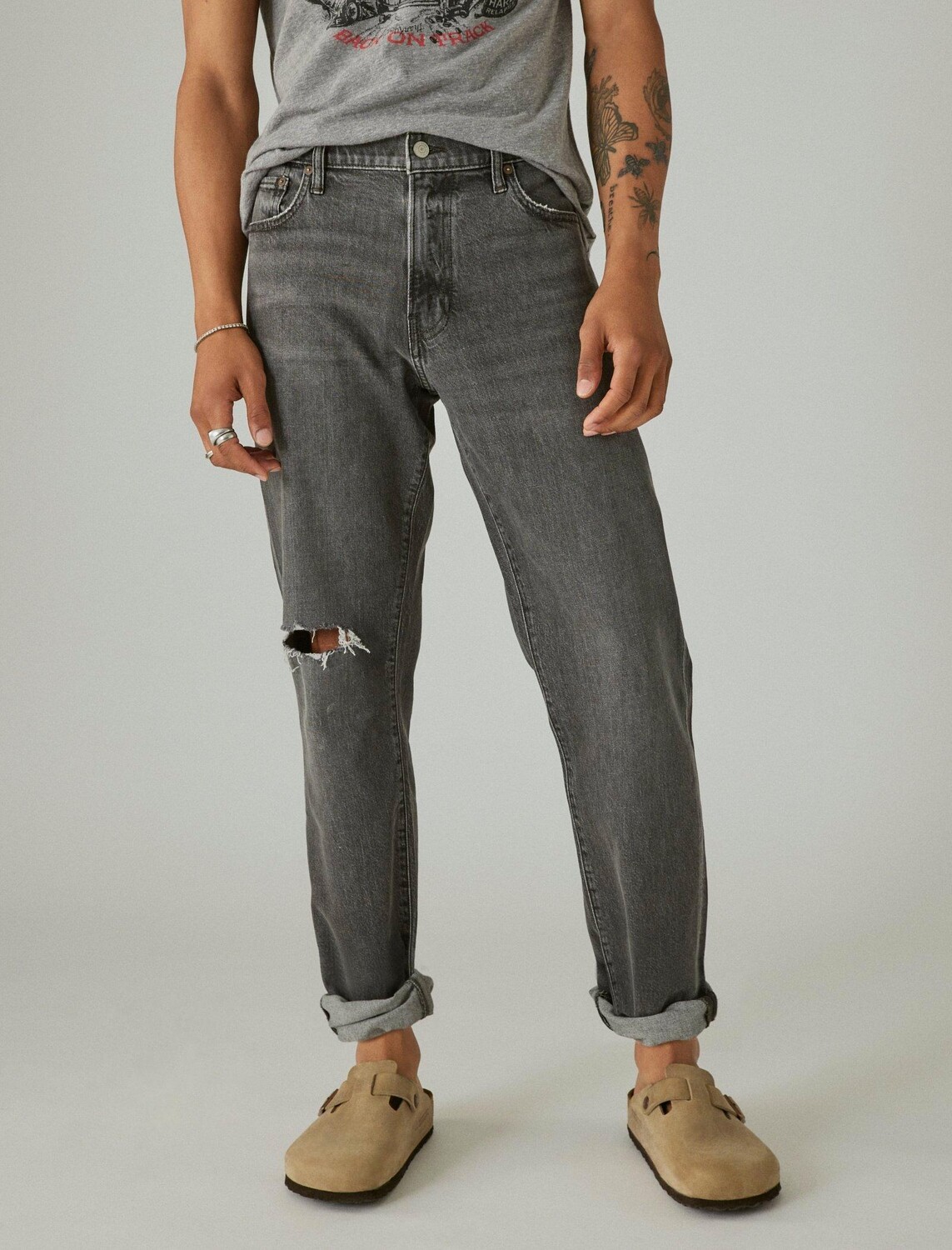 

Мужские спортивные узкие джинсы Lucky Brand 412, цвет Medium Grey