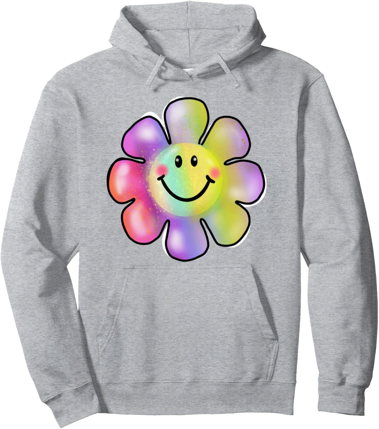 

Милая улыбка, хиппи, цветы, стиль сублимационной печати, разноцветная толстовка Moon Tiger