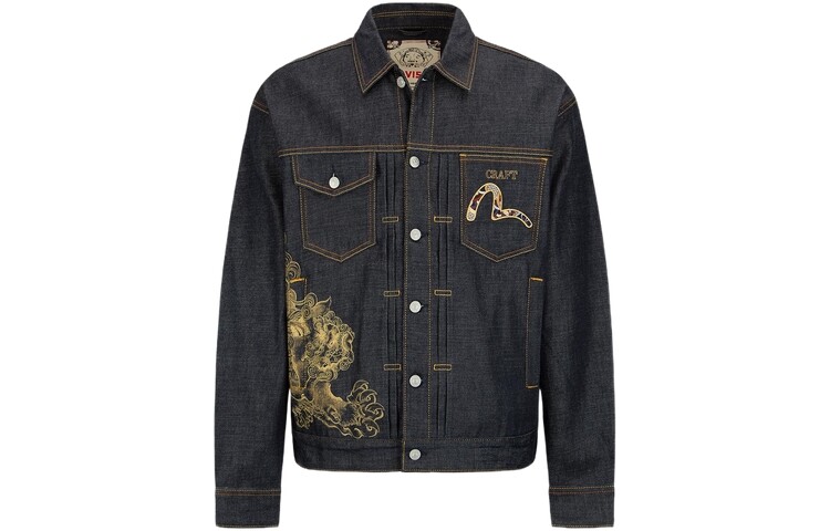 

Джинсовая куртка мужская джинсовая синяя Evisu, синий