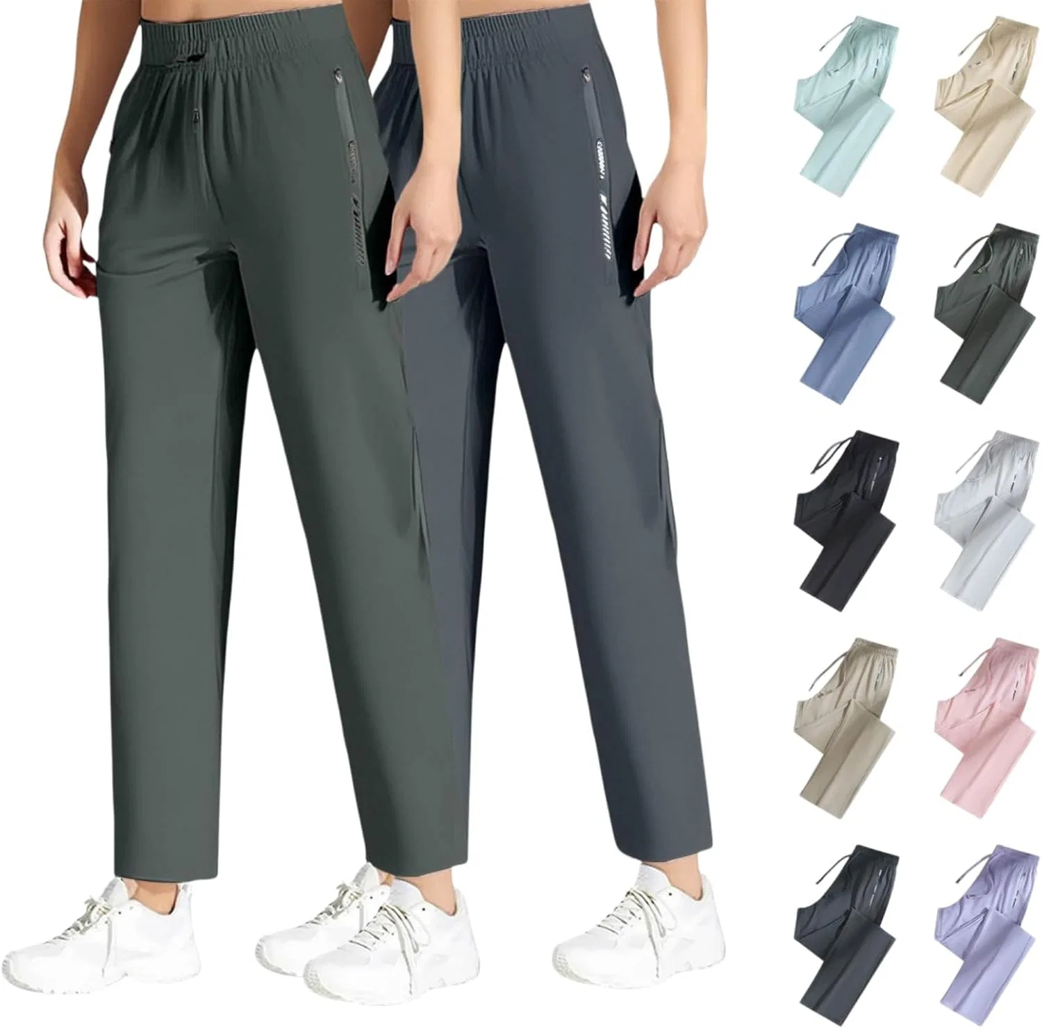 Женские спортивные брюки для активного отдыха Iced Active Pants, арми зеленый + темно-серый
