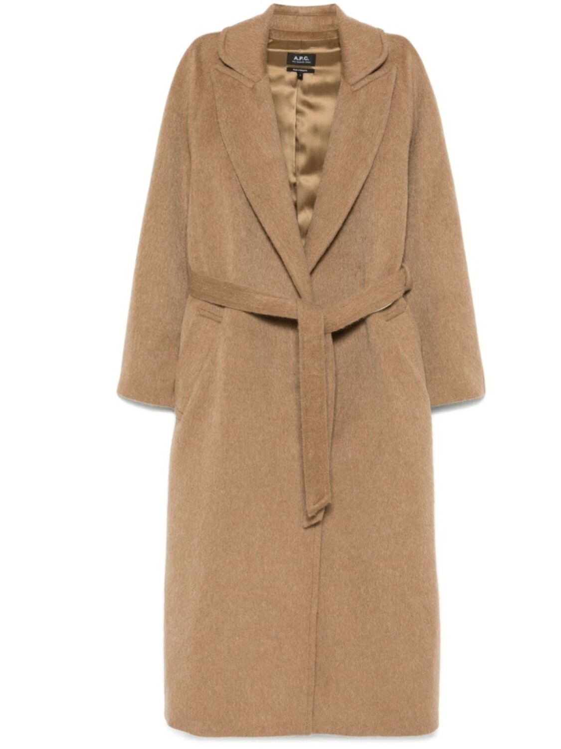 

A.P.C. пальто с поясом, нейтральный цвет