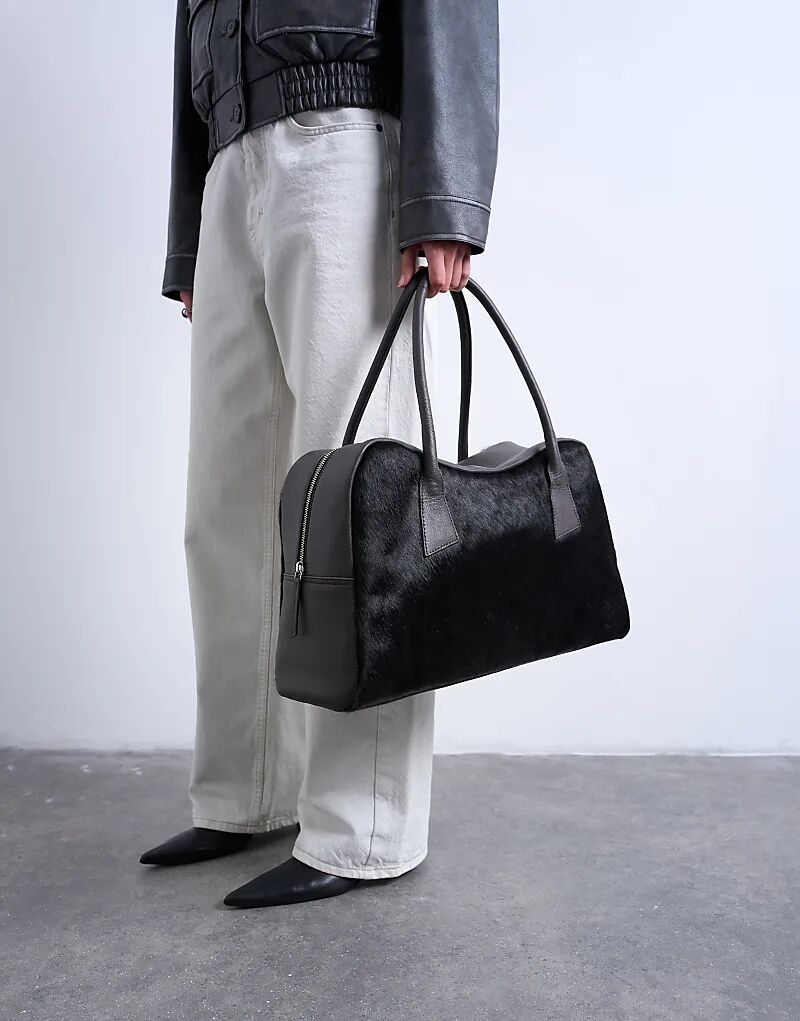 

Сумка-котелок Topshop Suki из натуральной кожи цвета шоколадного пони