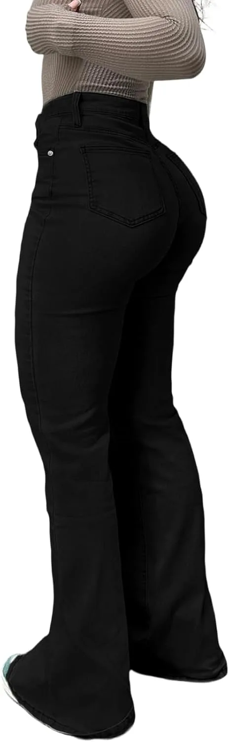 

Женские джинсы Flare с застежкой на пуговицах, эффектом tummy control и расклешенным силуэтом bootcut