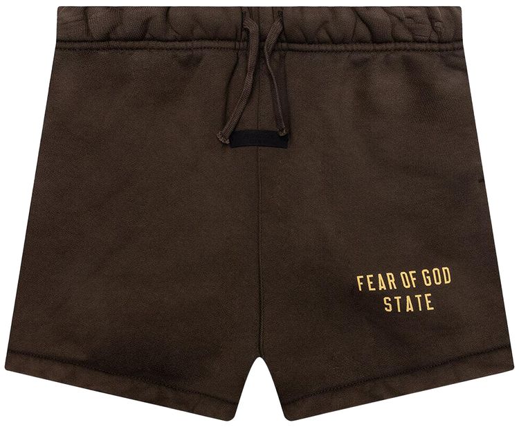 

Детские футбольные шорты из плотного флиса Fear of God Essentials, коричневый цвет