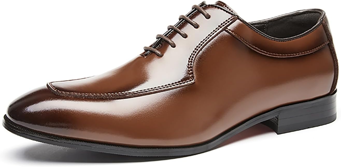 

Мужские кожаные дерби, британские свадебные туфли, мужские оксфорды для делового стиля Generic, коричневый