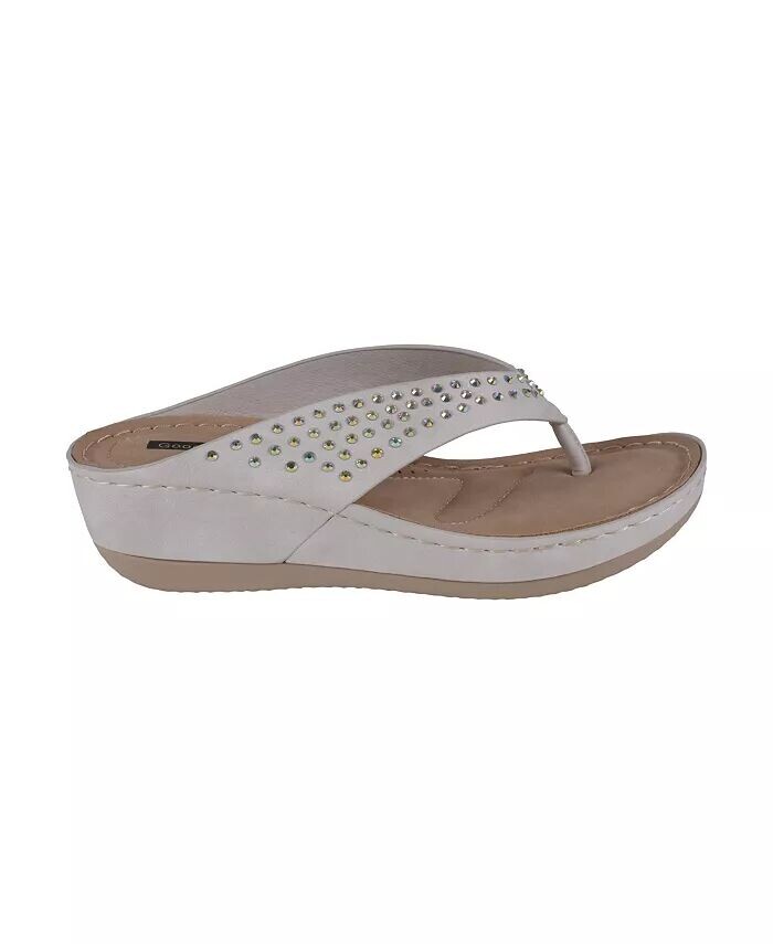 Женские удобные босоножки на танкетке с украшением Tiana GC Shoes, белый — фото 2