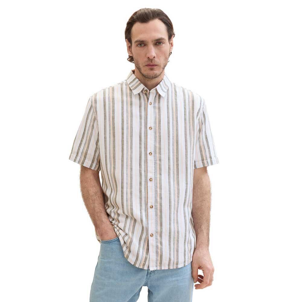 

Рубашка Tom Tailor Checked Cotton Linen, бежевый