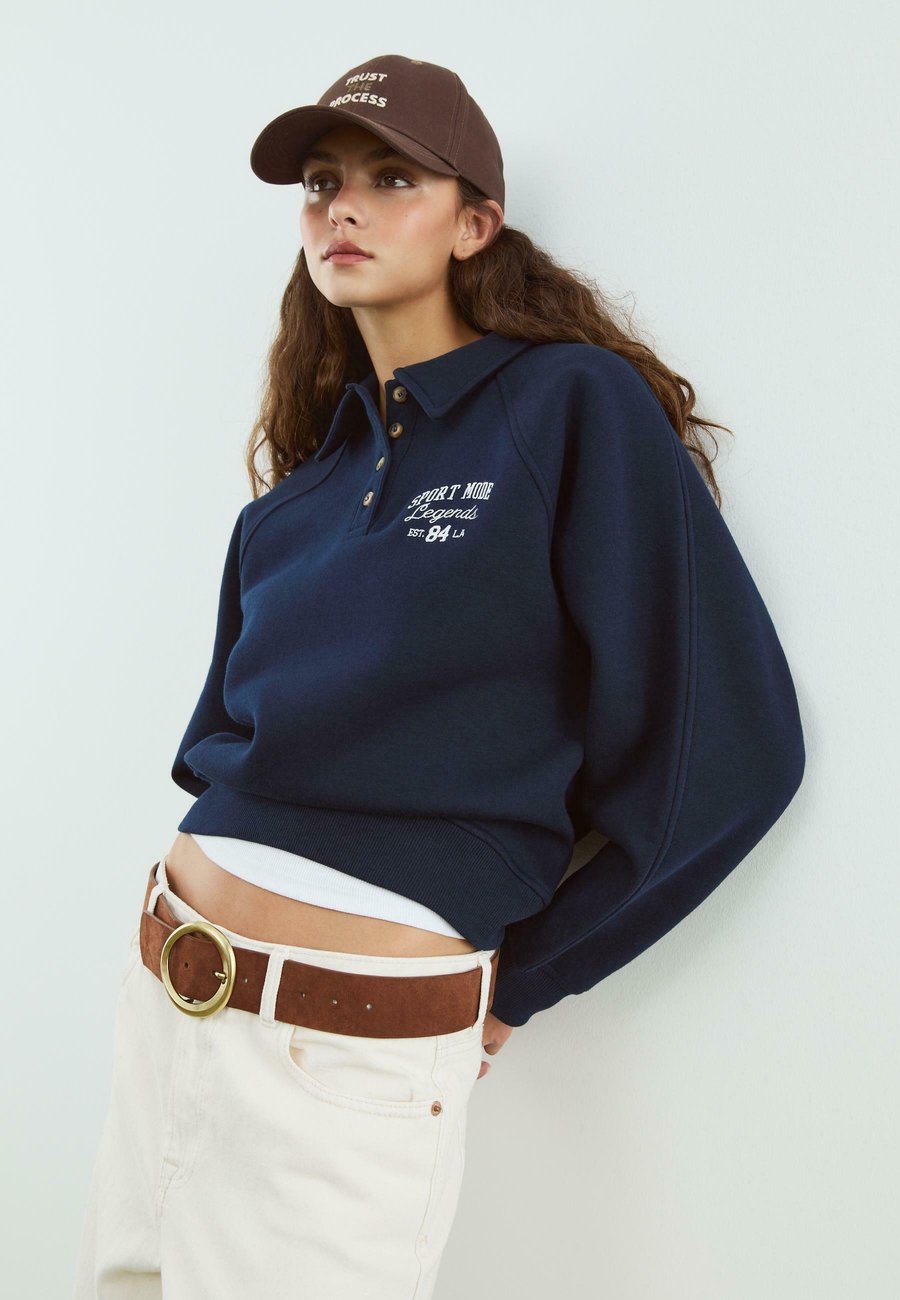 

Толстовка Stradivarius WITH BUTTONS, Dark Blue