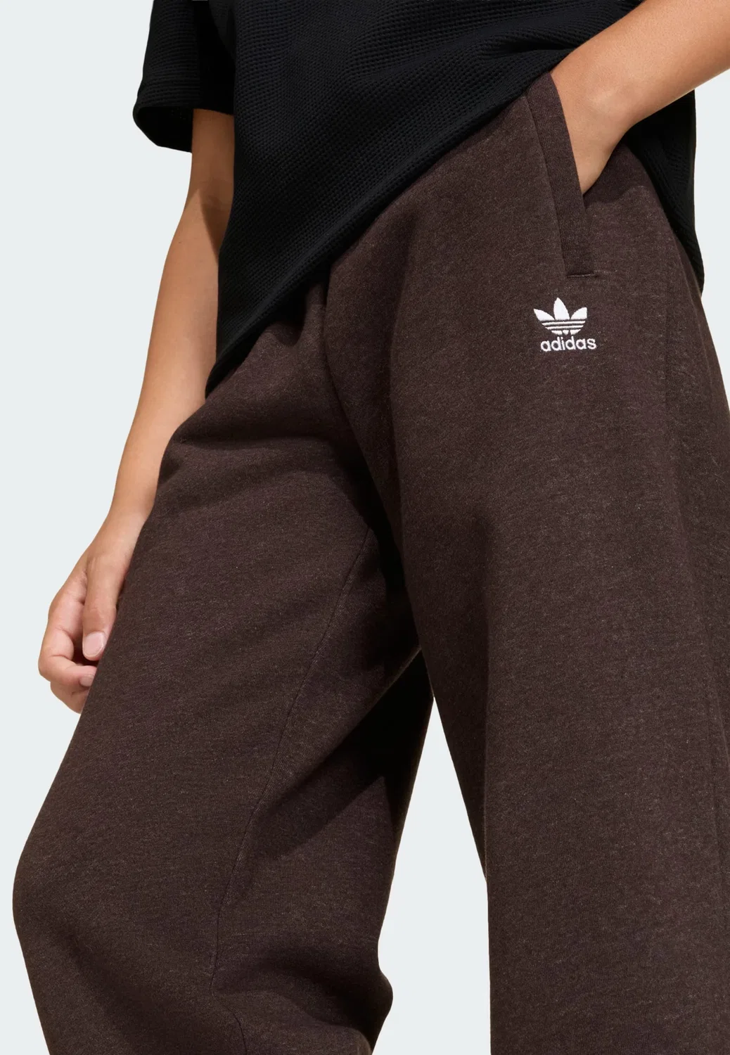 Брюки Adidas Originals свободного кроя темно-коричневого цвета — фото 4