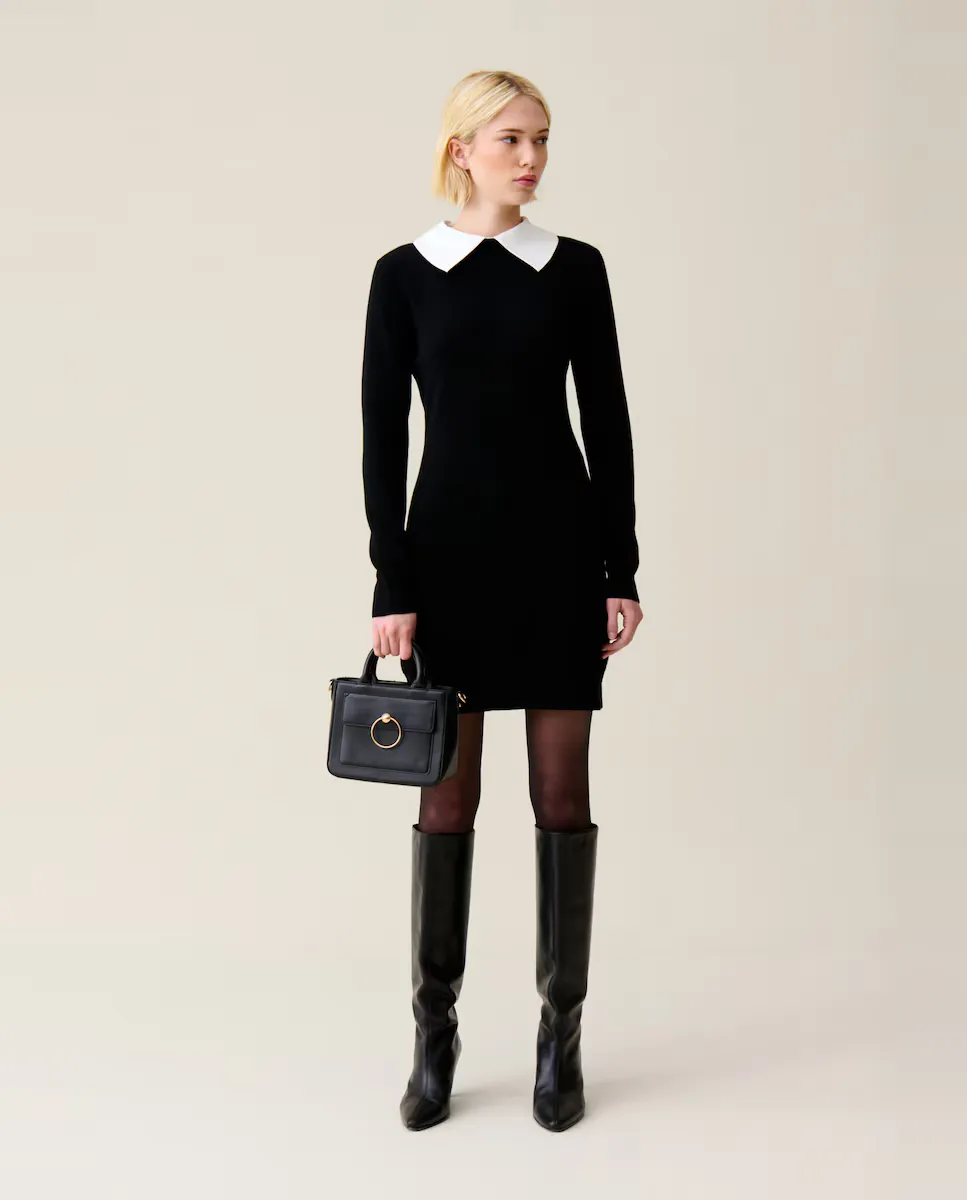 

Трикотажное платье со съемным воротником Claudie Pierlot, черный