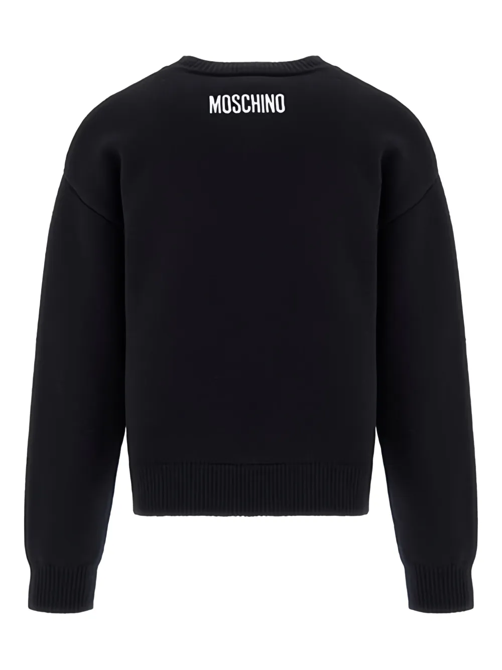 Свитер с изображением смайлика Moschino Kids, черный — фото 2
