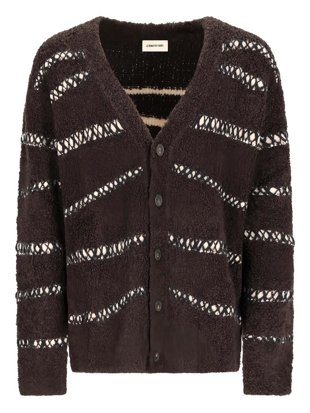 

Кардиган в полоску из букле Atomo Factory, коричневый