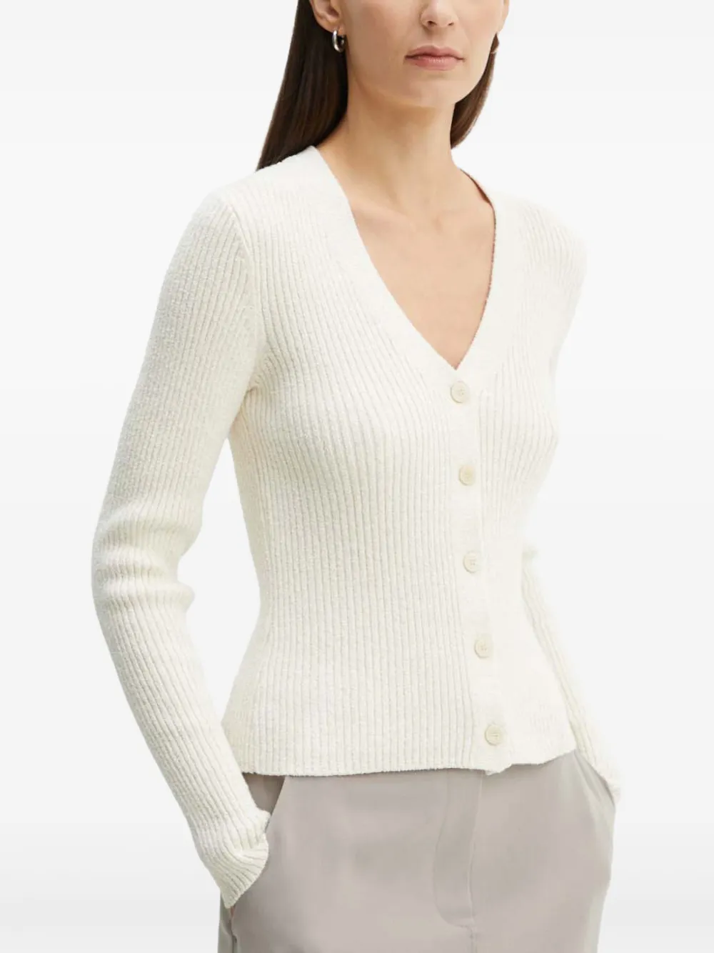 

Кардиган на пуговицах с V-образным вырезом Theory, бежевый