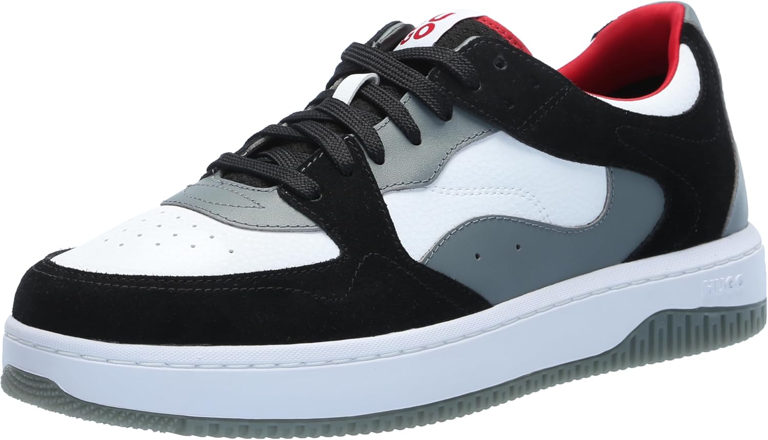 

Мужские кроссовки HUGO Kilian в ретро стиле с двухцветным дизайном, белый/черный