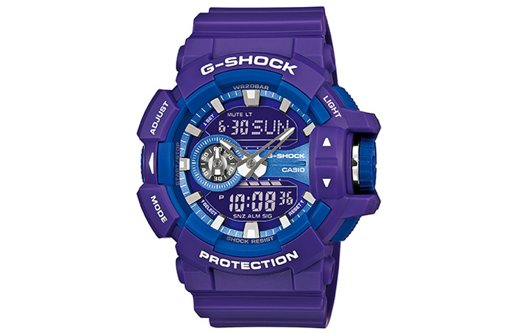 

CASIO Часы Men Liquid Crystal/Analog Dual Display Series Purple Watch GA-400A-6A, Purple Watch Dial