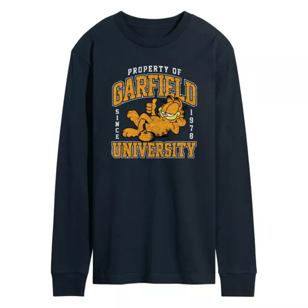 

Мужская футболка Garfield с длинным рукавом в стиле varsity Licensed Character, синий