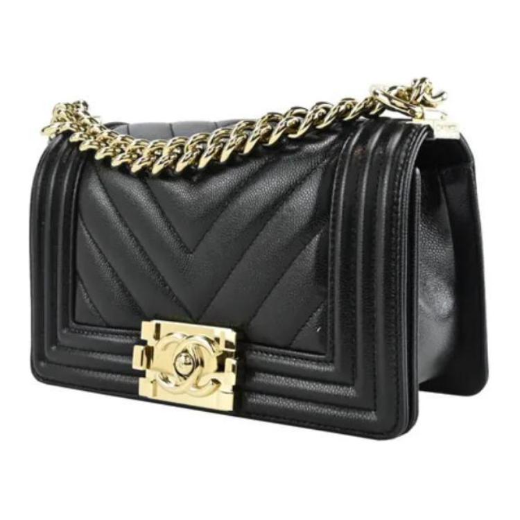 Сумка через плечо Leboy Grain Embossed Calfskin Portable Crossbody Bag, Shoulder Bag Trumpets Women's Black CHANEL — фото 3
