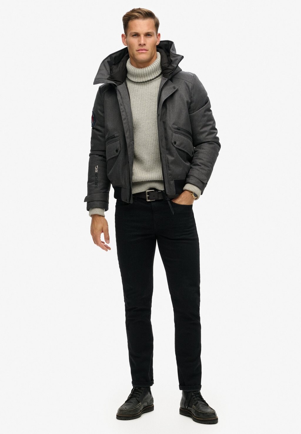 Легкая куртка CITY PADDED Superdry, темно-серый — фото 3