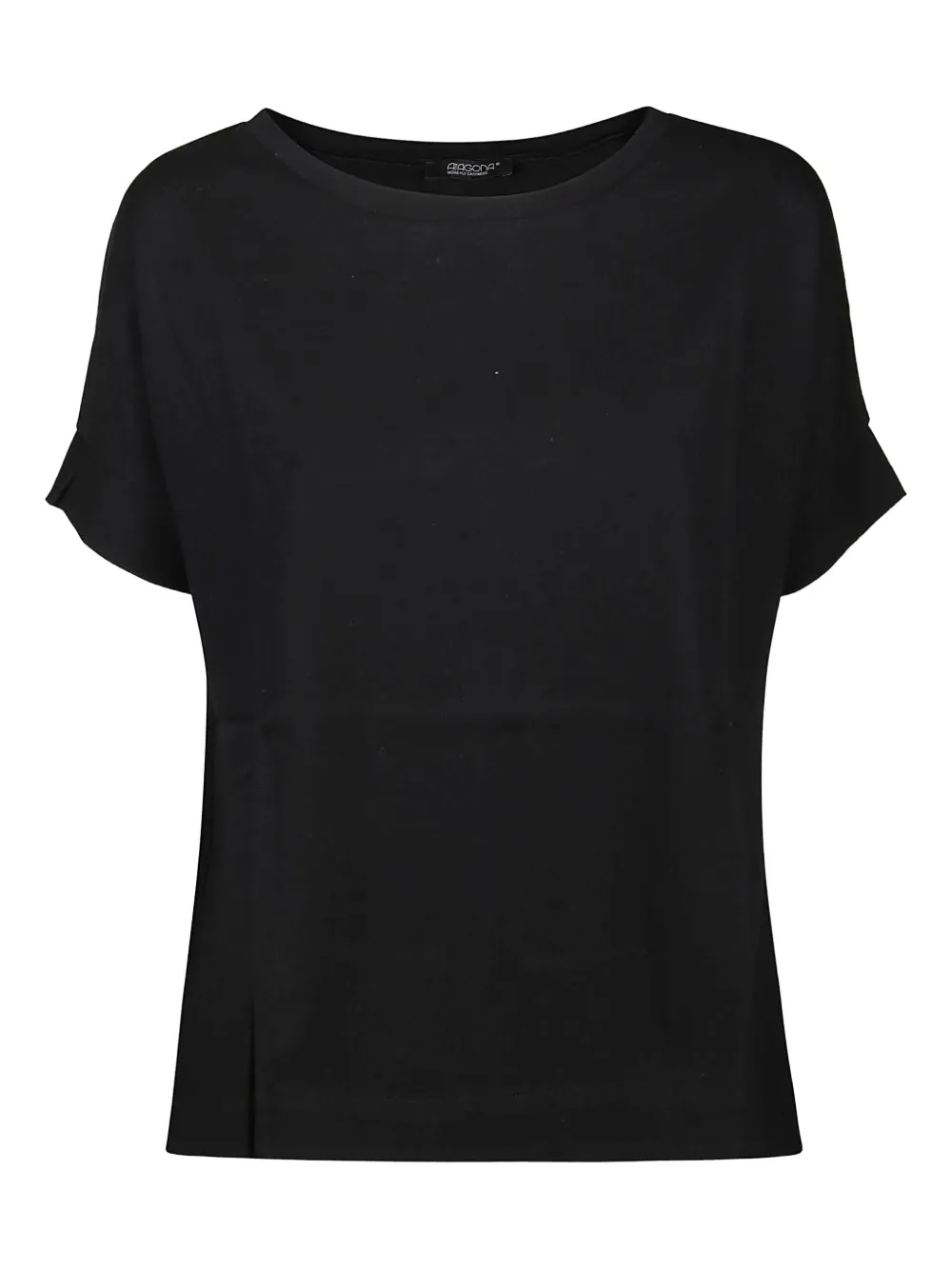 

Футболка из хлопка с подвернутыми рукавами Aragona, черный