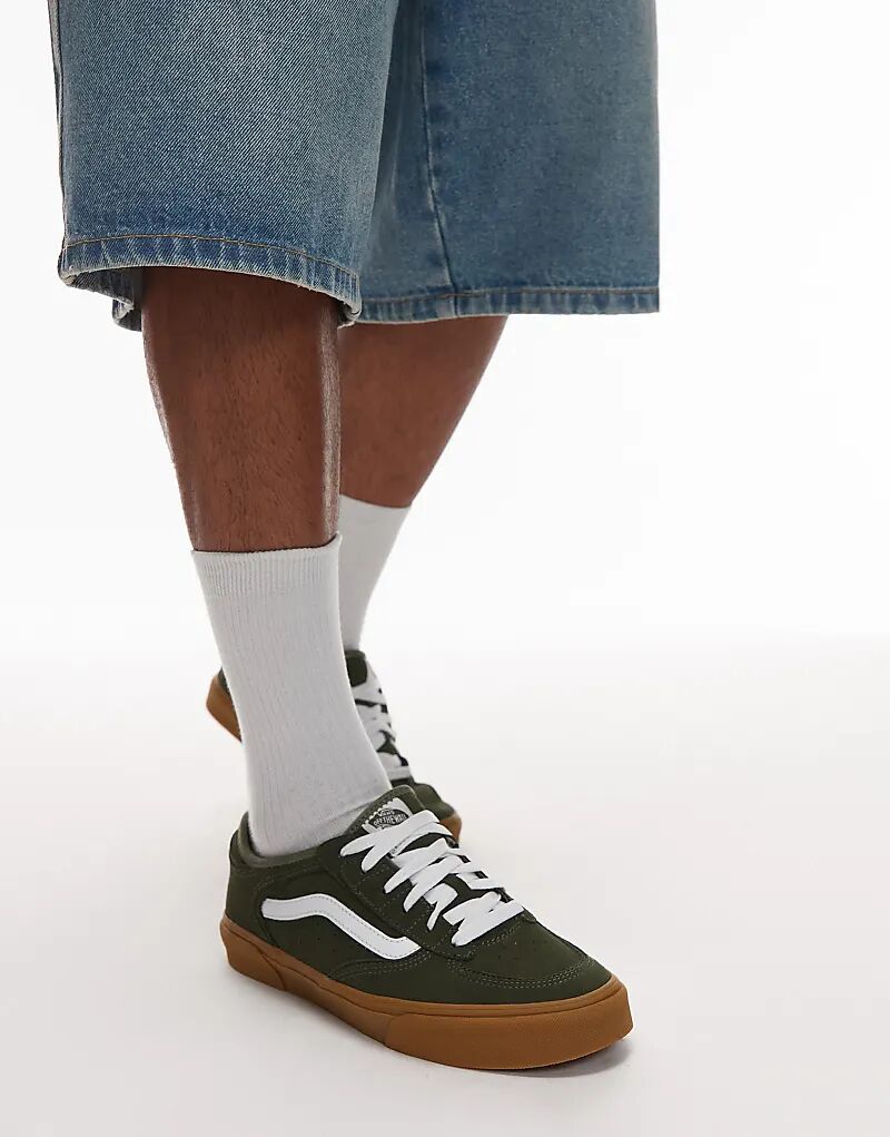 Кроссовки Vans Rowley Classic коричневого цвета с резиновой подошвой — фото 3