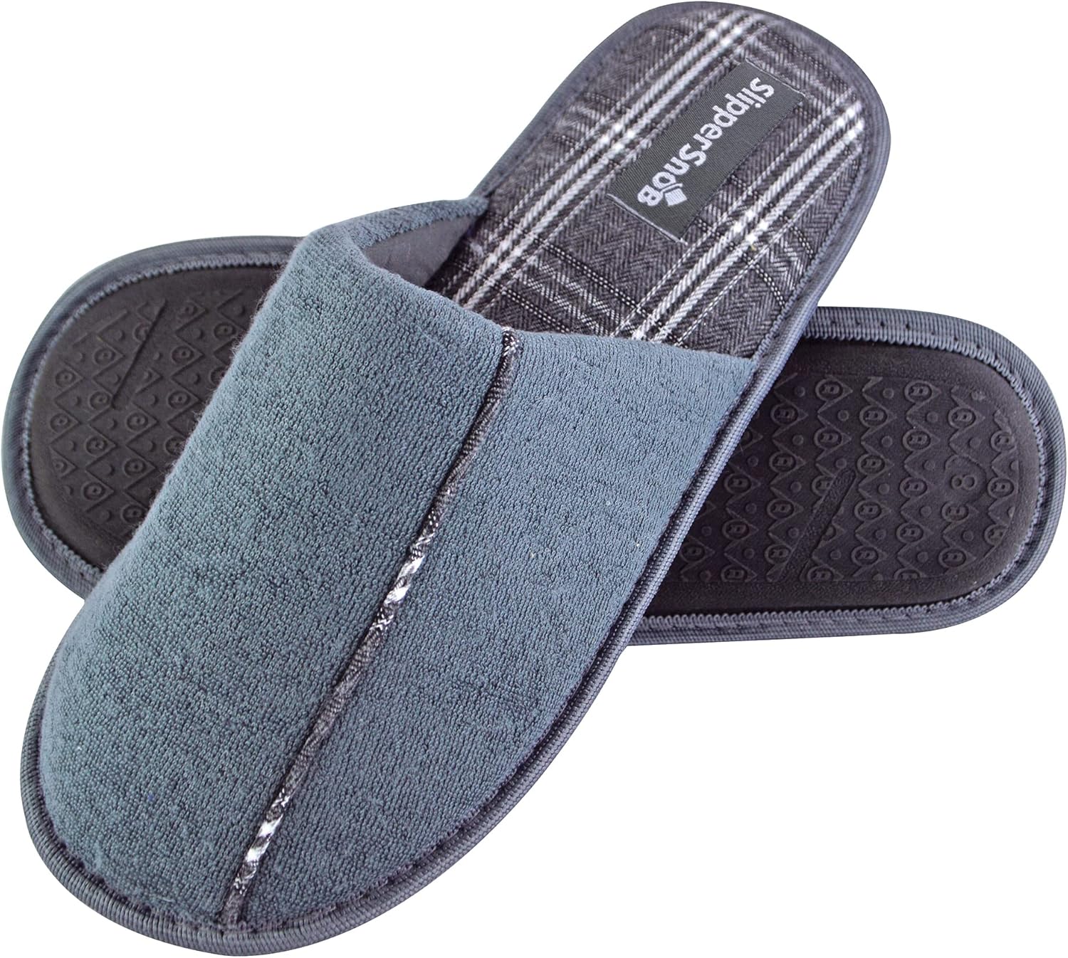 

Домашние тапочки Slipper Snob - мужские, без шнурков, С эффектом памяти, Поддержка свода стопы, серый